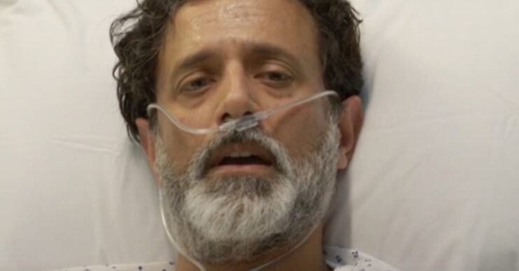 EastEnders' Nish in hospital bed