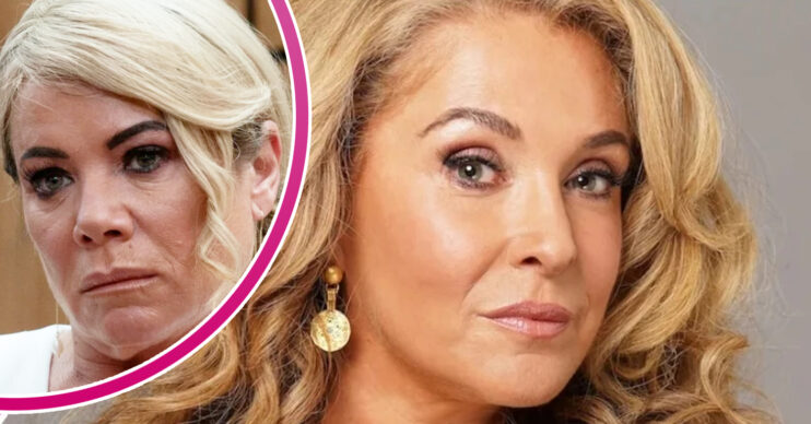 EastEnders' Chrissie, and in a bubble is Sharon