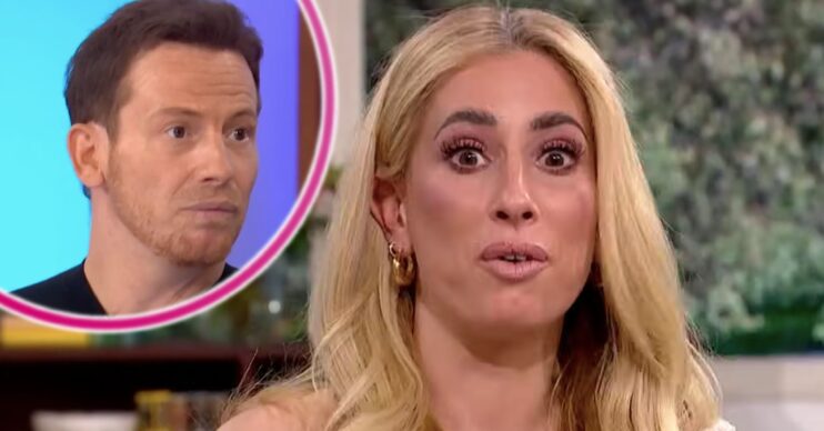 Stacey Solomon and Joe looking serious