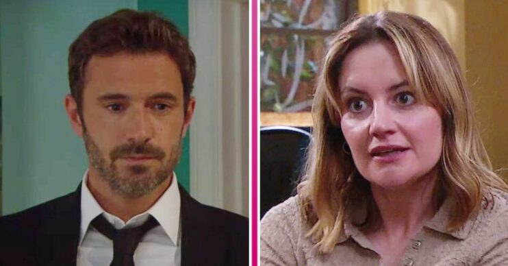 Composite image of John and Ella on Emmerdale (Credit: ITV/Composite: ED!)