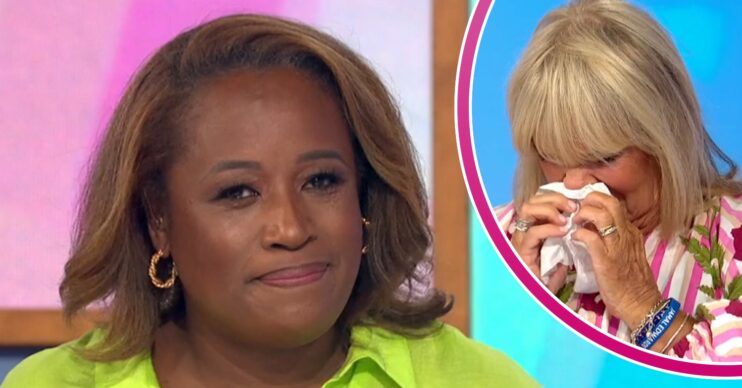 Charlene White hosting Loose Women and Linda Robson crying