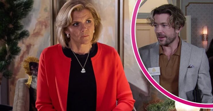 Coronation Street's Leanne, and in a bubble is Rowan
