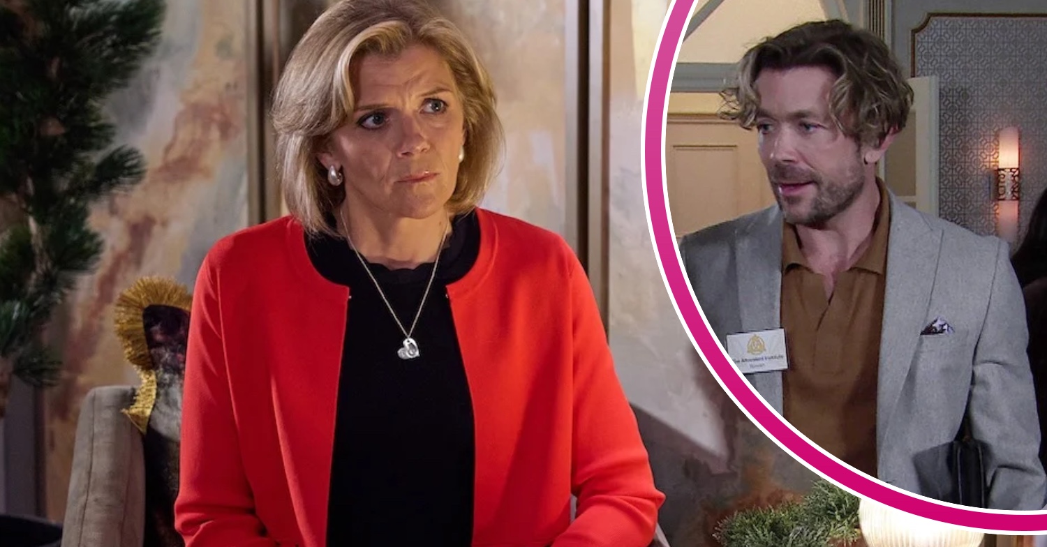 Coronation Street's Leanne, and in a bubble is Rowan