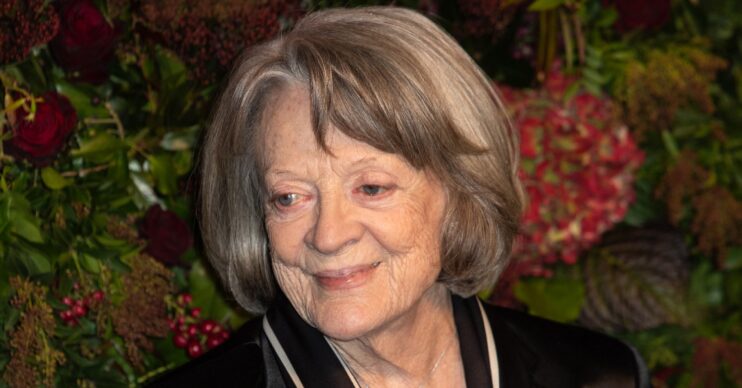 Dame Maggie Smith smiling at event