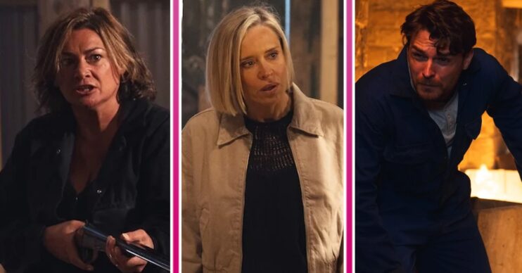 Composite image of Ruby, Moira and Mack on Emmerdale (Credit: ITV/Composite: ED!)