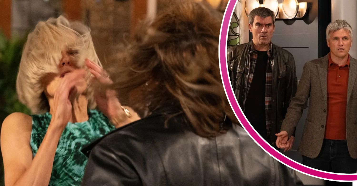 Moira headbutts Ruby in Emmerdale