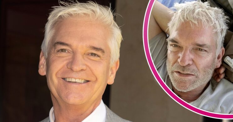 Phillip Schofield smiling at TRIC Awards and in new show Cast Away