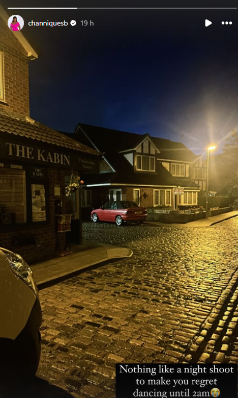 Coronation Street's Channique Instagram story of the Street at night