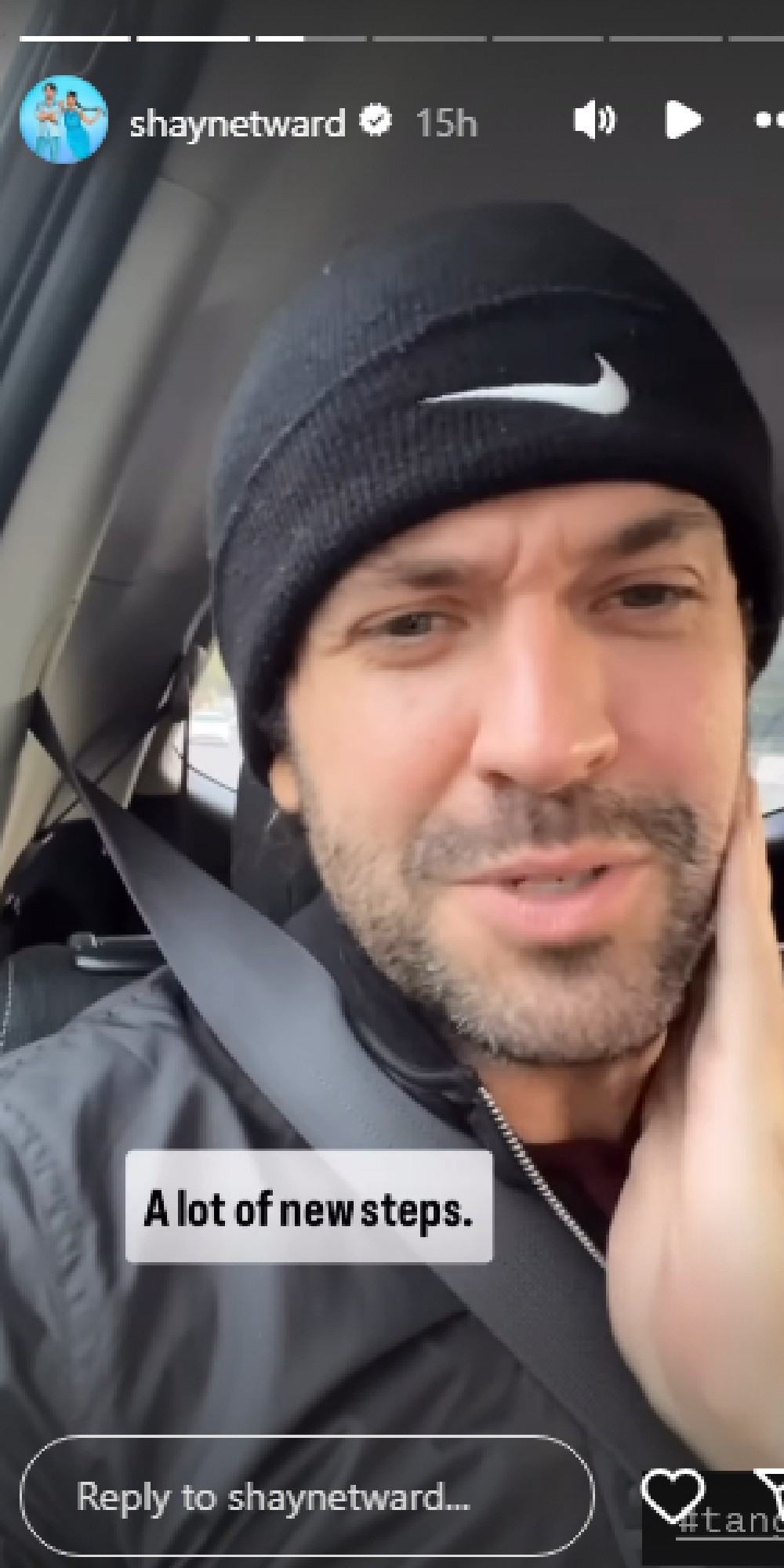 Strictly star Shayne Ward speaking on his Instagram Stories