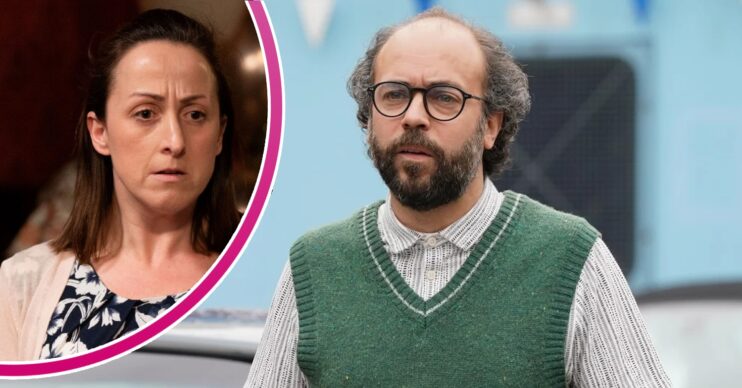 Reiss looks worried on EastEnders; inset, Sonia (Credit: BBC/Composite: ED!)