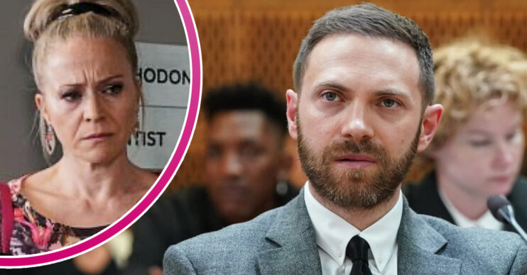 EastEnders' Dean, and in a bubble is Linda