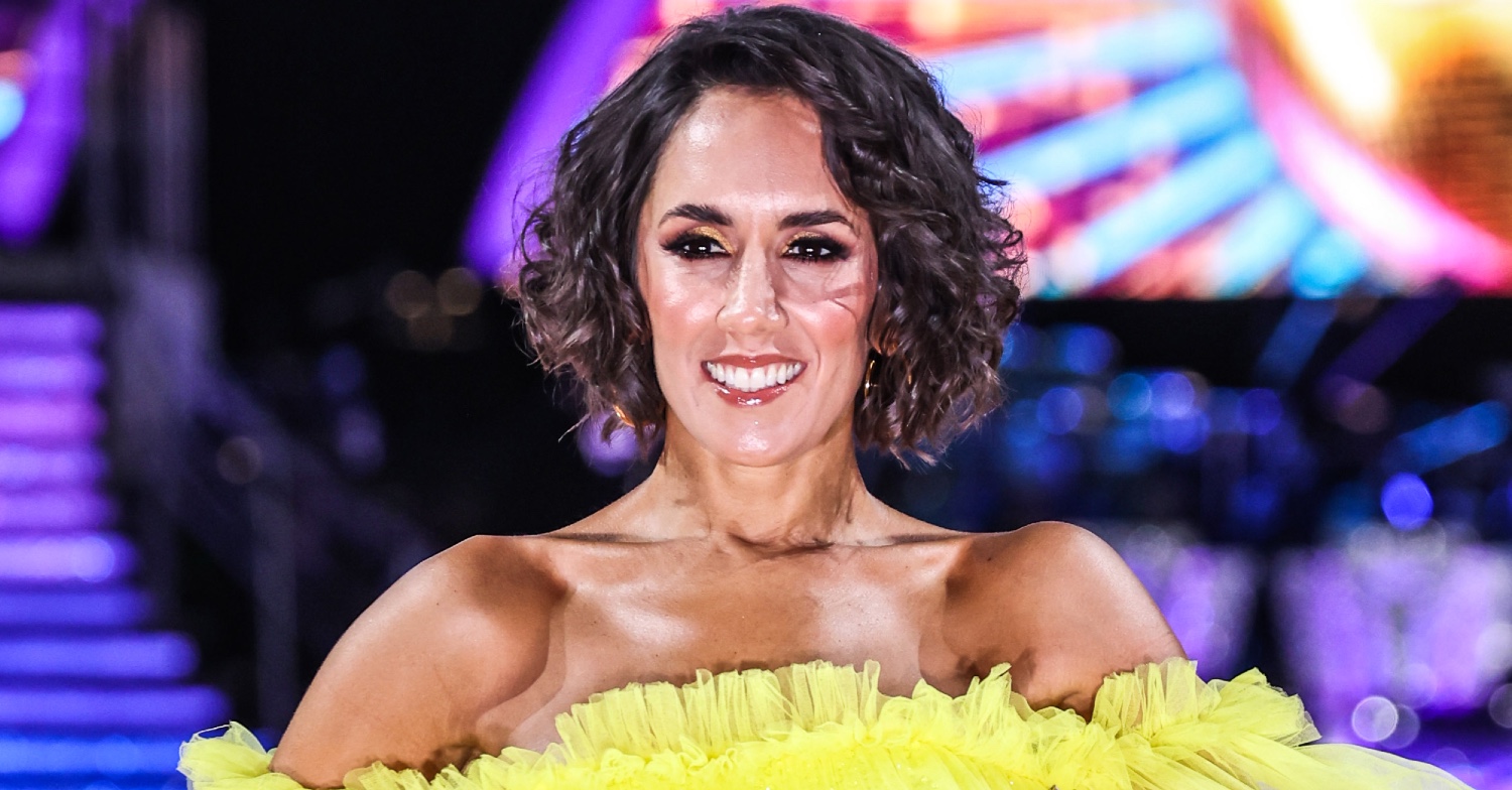 Janette Manrara wearing a neon yellow dress on Strictly Come Dancing
