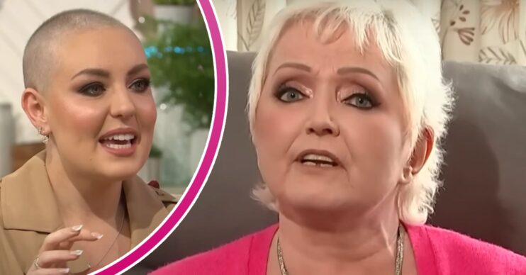 Linda Nolan gazing in front / Amy Dowden talking
