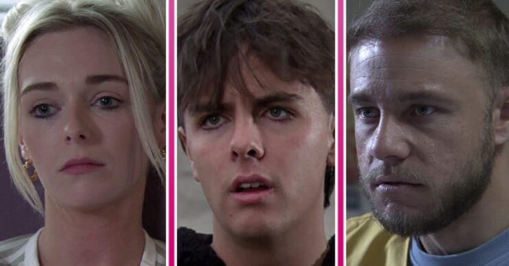 Lauren, Clayton and Mason serious in Coronation street