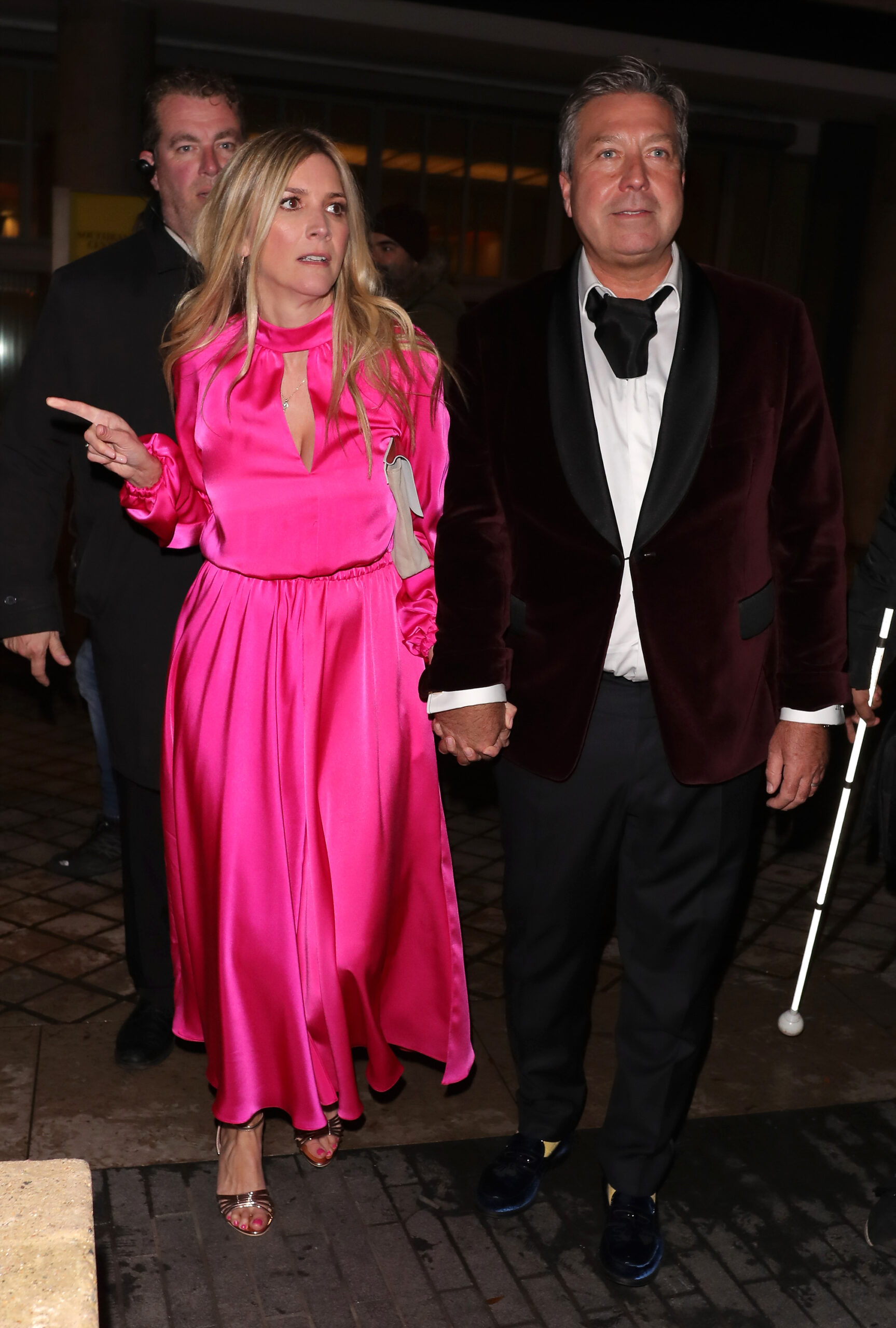 Lisa Faulkner and John Torode walking