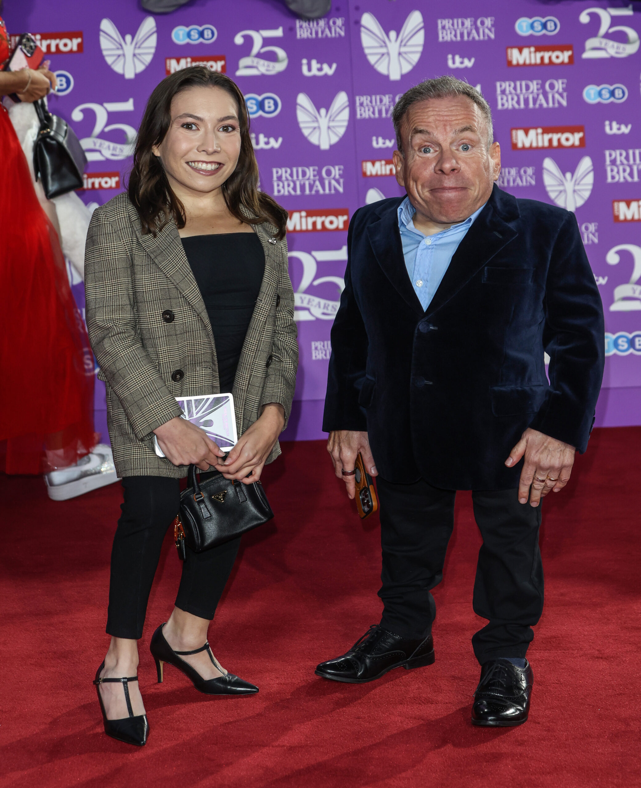 Warwick Davis and daughter Annabelle at Pride of Britain