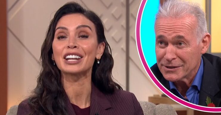 Christine Lampard talking on Lorraine alongside Dr Hilary Jones