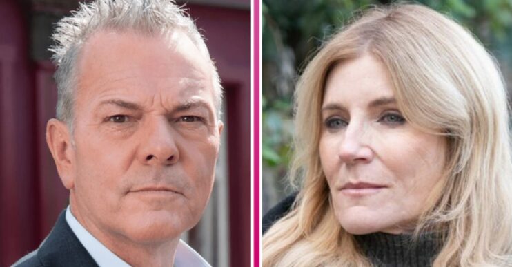 Composite image of David and Cindy on EastEnders (Credit: BBC/Composite: ED!)