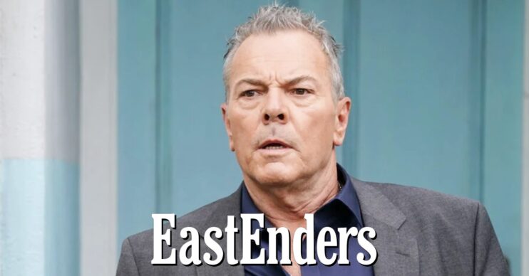 David Wicks looks stressed on EastEnders (Credit: BBC/Composite: ED!)