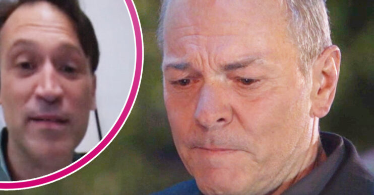 EastEnders' David Wicks, and in a bubble is Joe