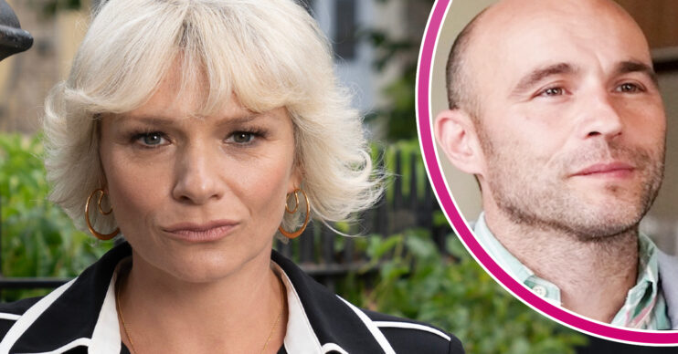 EastEnders' Nicola, and in a bubble is Teddy