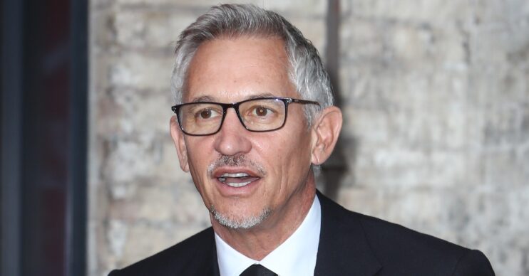 Gary Lineker mid conversation at event