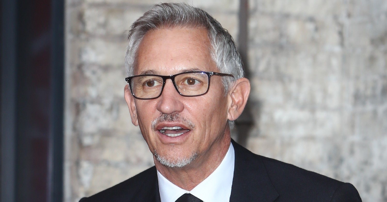 Gary Lineker mid conversation at event