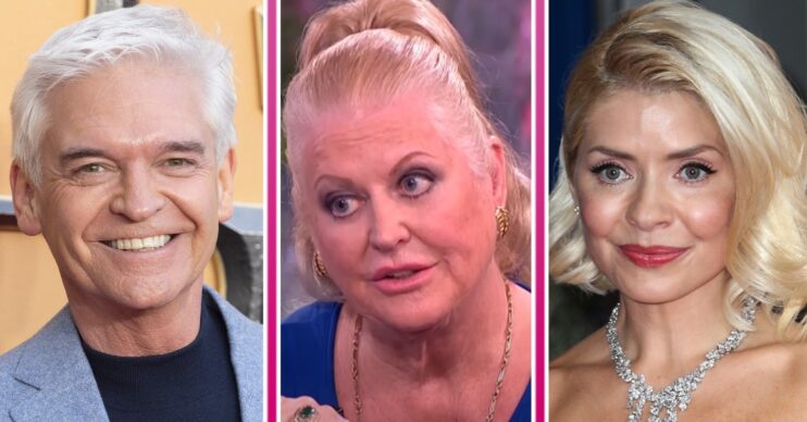 Phillip Schofield smiling, Kim Woodburn on This Morning and Holly Willoughby posing at NTAs