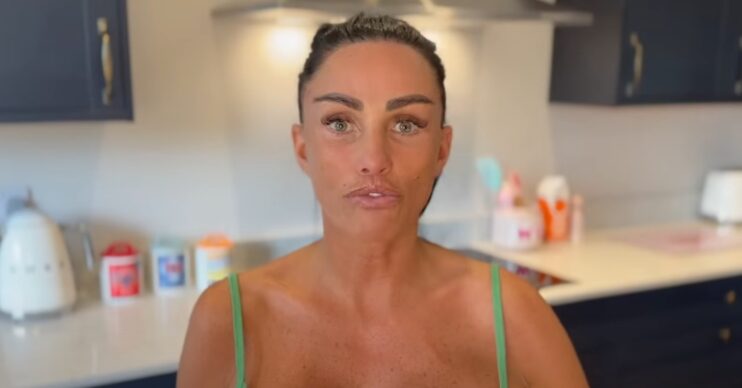 Katie Price talking to the camera on YouTube