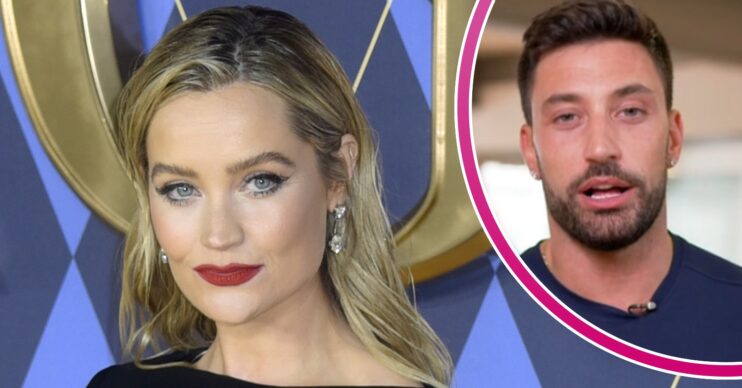 Laura Whitmore posing at event and Giovanni Pernice on Strictly