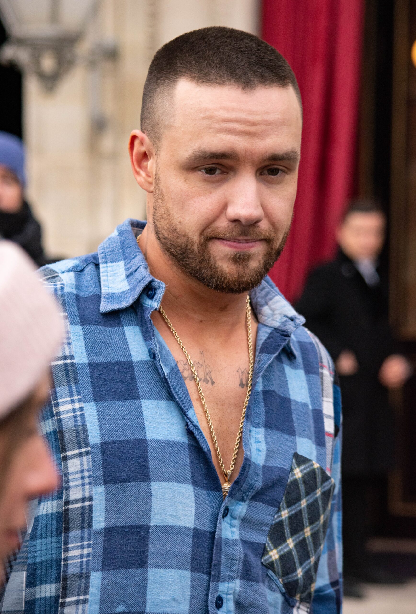 Liam Payne in checked shirt
