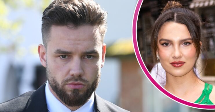 Liam Payne looking sombre and ex Maya Henry at event