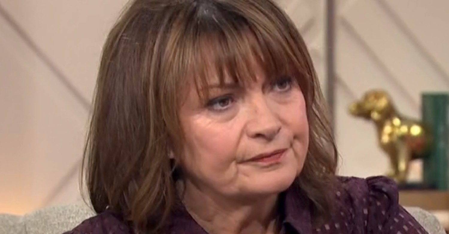 Lorraine Kelly looking sad on her show today