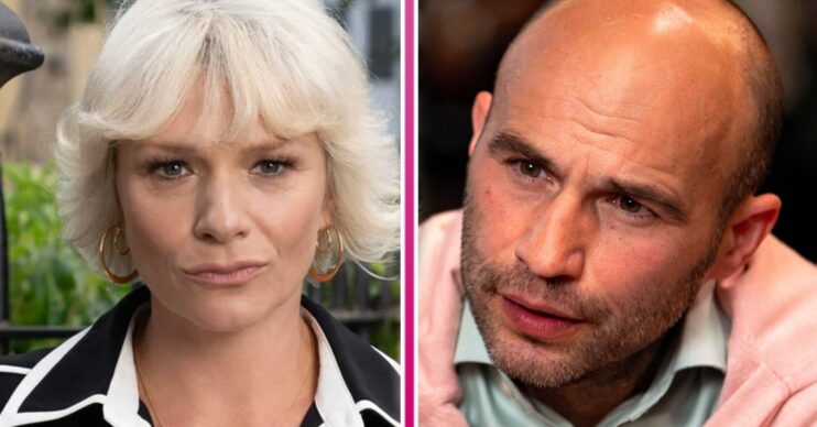 Teddy and Nicola look serious in EastEnders