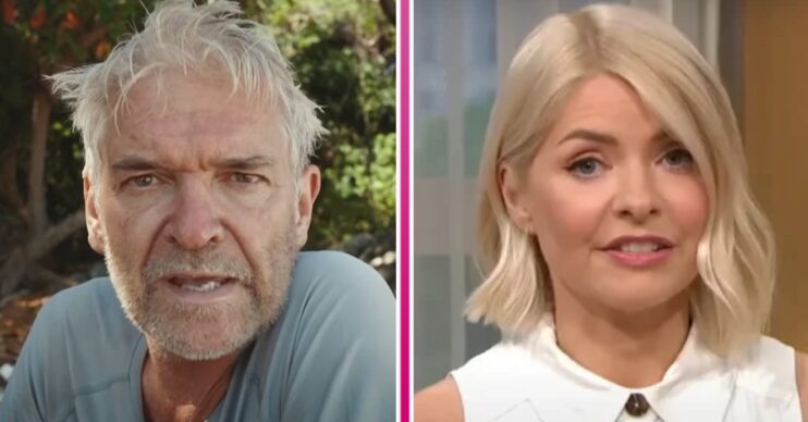 Phillip Schofield on a desert island and Holly Willoughby inset