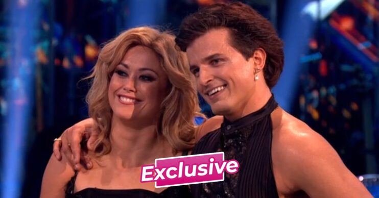 Sam Quek and Nikita Kuzmin receiving feedback on Strictly