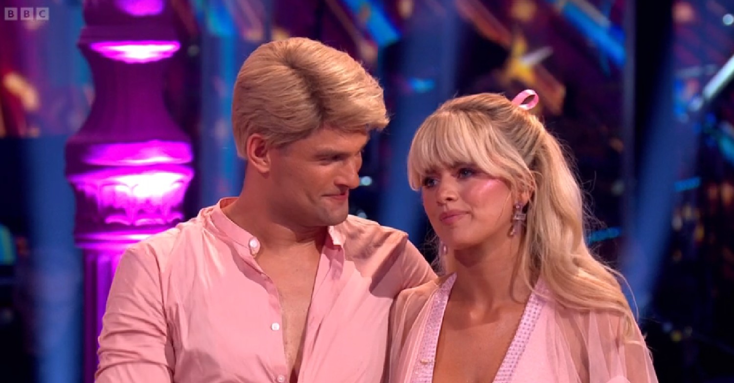 Aljaz Skorjanec looking at Tasha Ghouri on Strictly