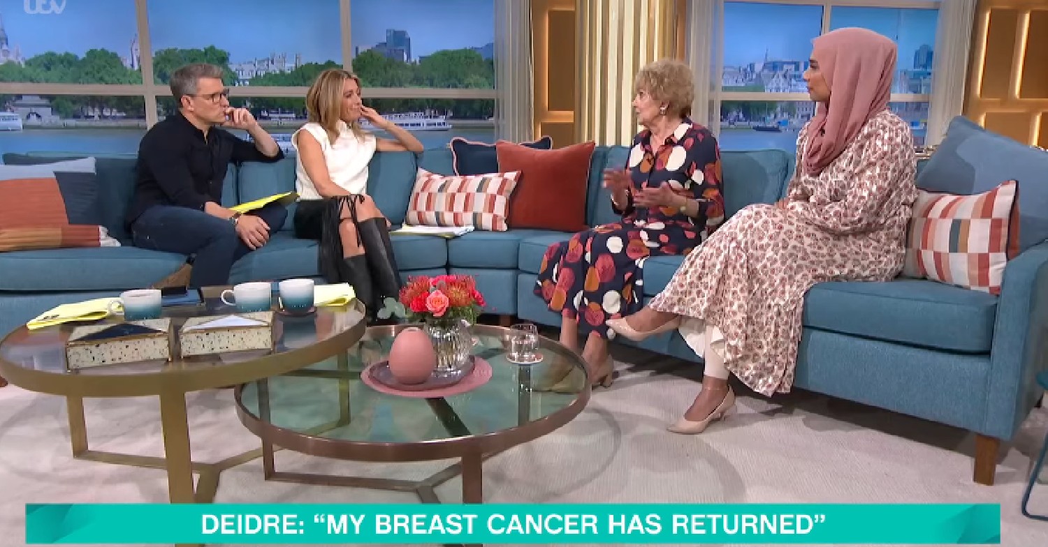 Deidre Sanders speaking to Ben and Cat on This Morning today