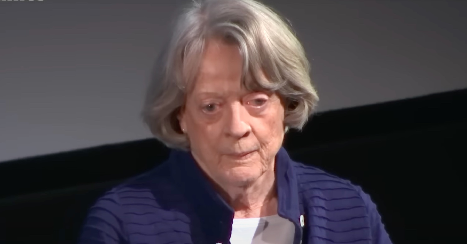 Maggie Smith looking sad 