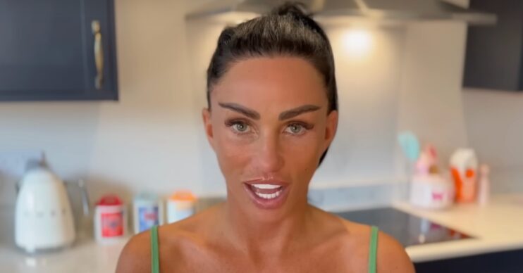 Katie Price talking in her kitchen