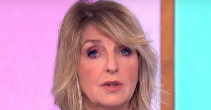 Kaye Adams with shocked expression on Loose Women