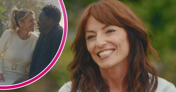 Davina McCall smiling on My Mum Your Dad and Vicky and David kissing inset