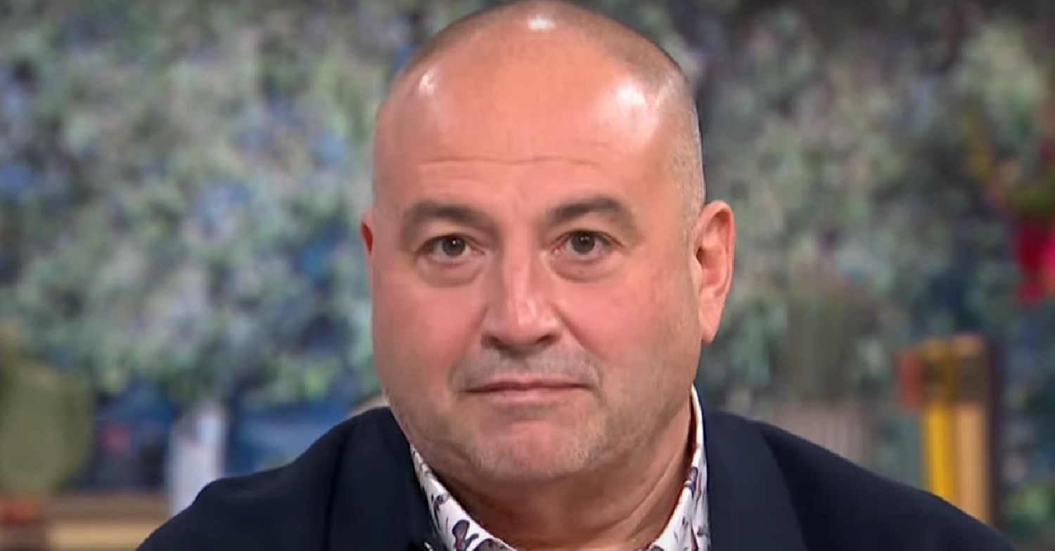 Wynne Evans looking straight to camera on This Morning