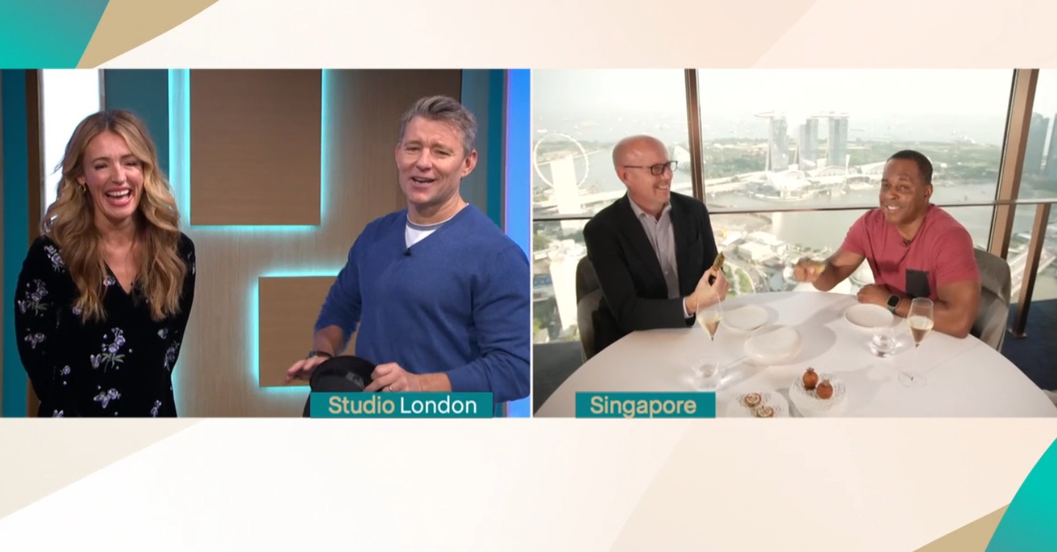 Ben and Cat talking to his brother and Andi on This Morning