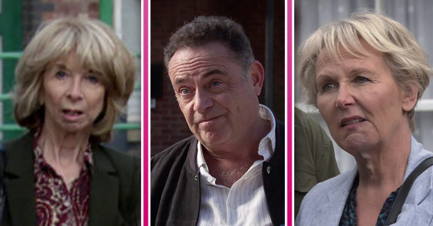 Gail, Jesse and Eileen serious in Coronation Street
