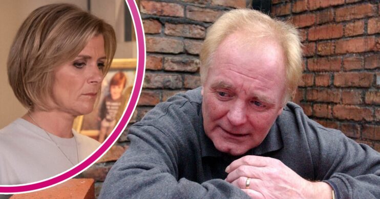 Les and Leanne Battersby serious in Coronation Street