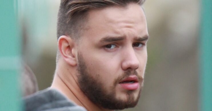 Liam Payne looking serious towards the camera