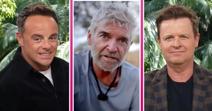 Ant and Dec smiling and Phillip Schofield inset