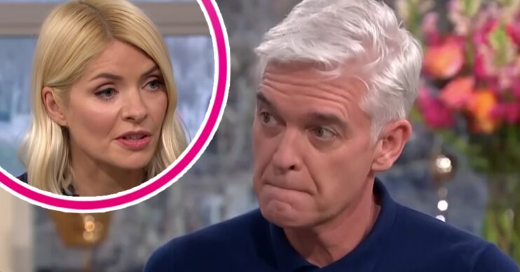 Phillip and Holly looking serious