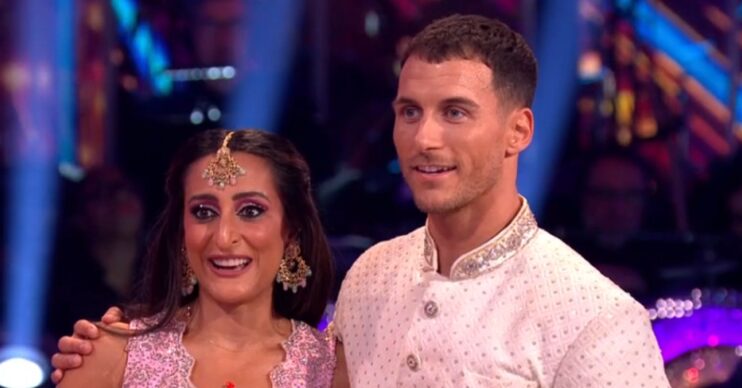 Dr Punam and Gorka smiling on Strictly tonight